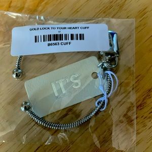 Gold lock to your heart cuff